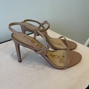 BRAND NEW Sam Edelman Tan/Beige Croc Women's Sandal, Size 8.5